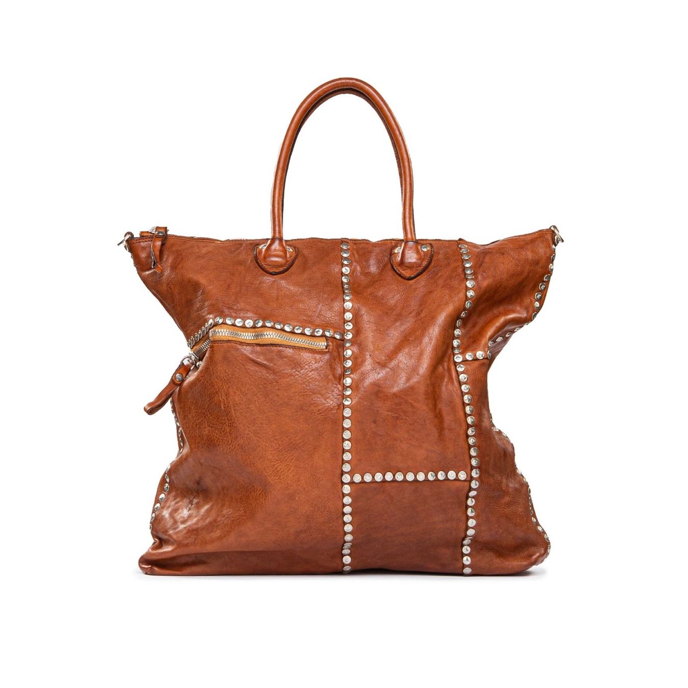 shopper in pelle cognac