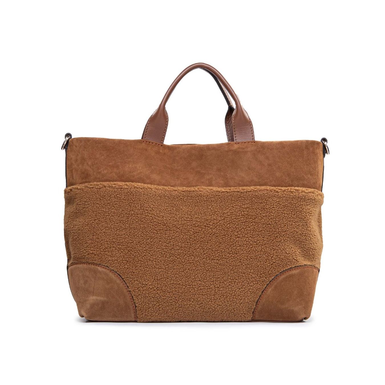 retro borsa shopper duna in teddy cognac