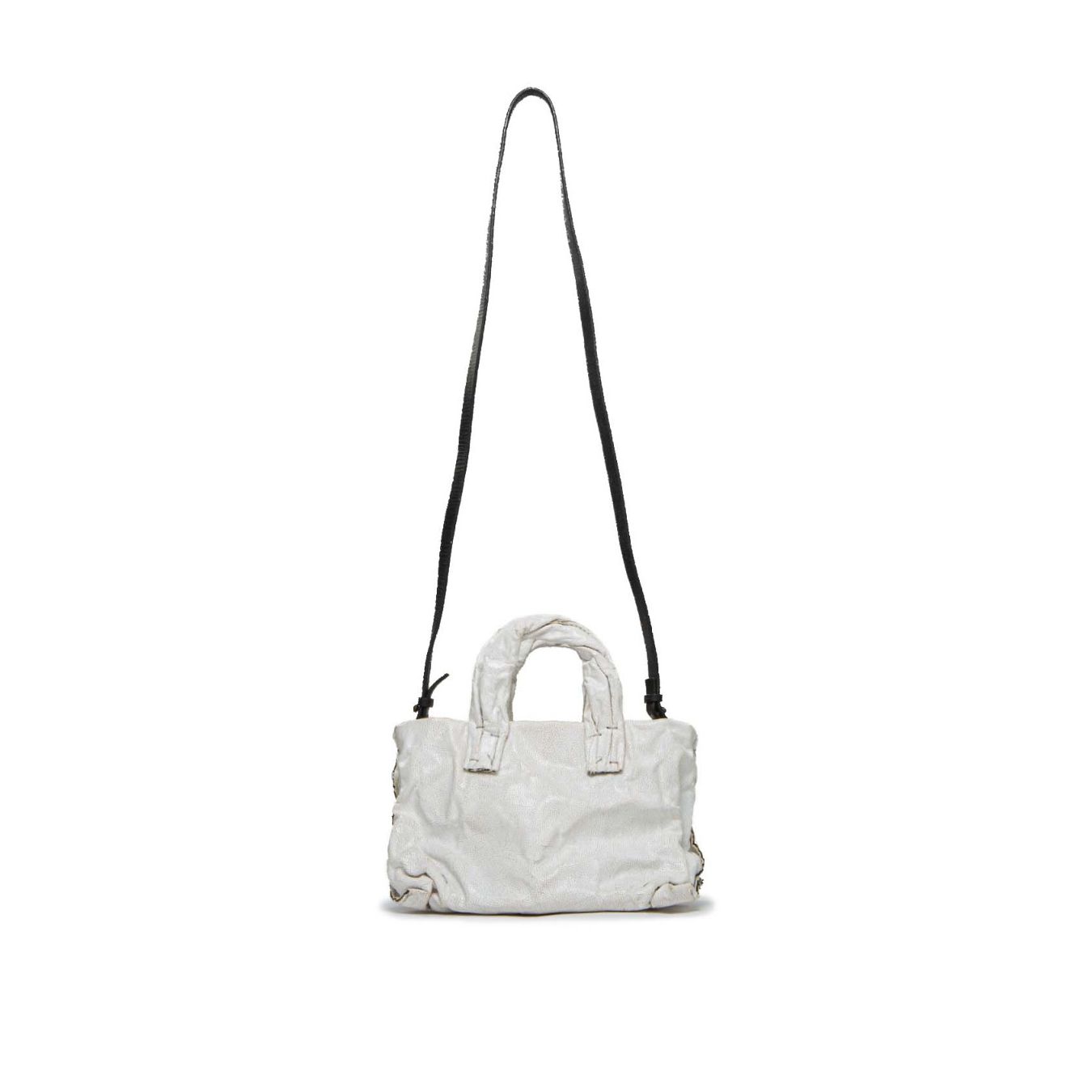 mini shopper ANIMA in pelle bianca con tracolla