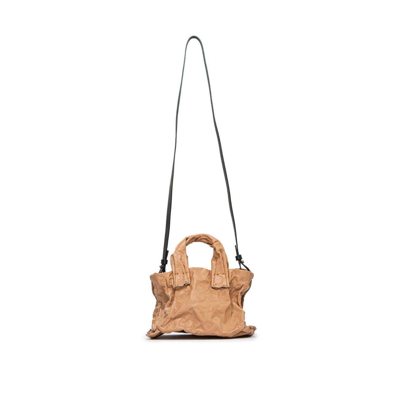 mini shopper ANIMA in pelle cammello con tracolla