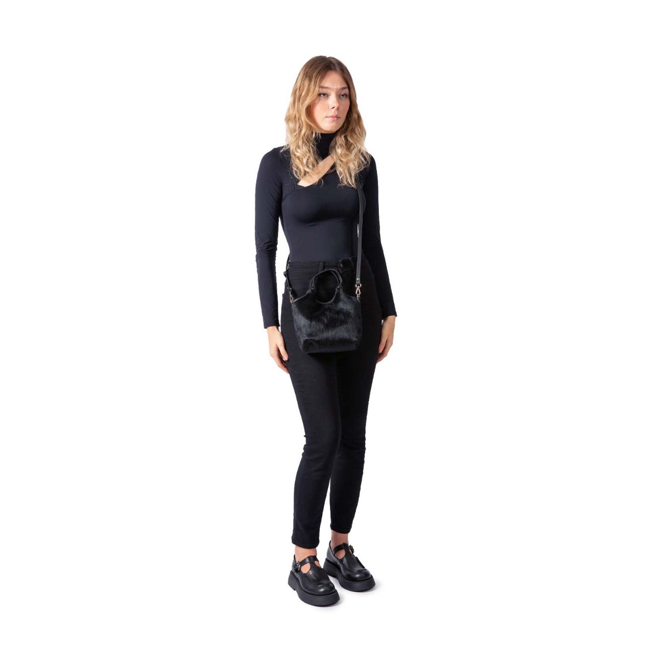 mini shopper DUA in cavallino nero 