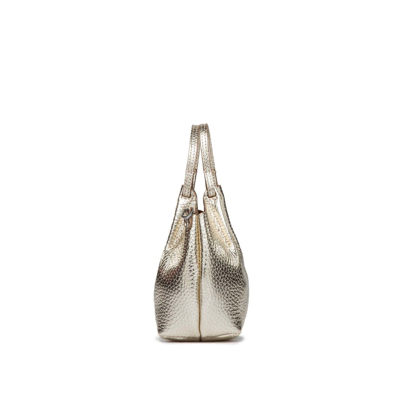 shopper MINI DUA in pelle light gold 