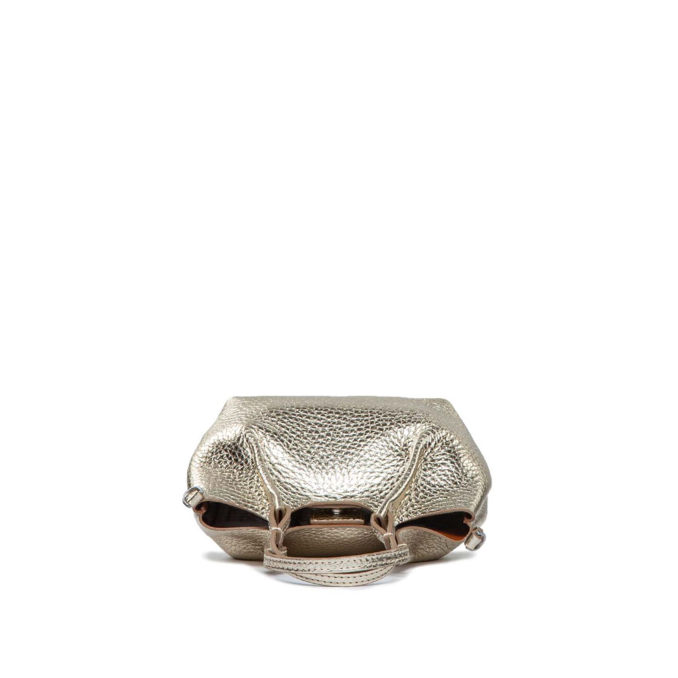 shopper MINI DUA in pelle light gold 