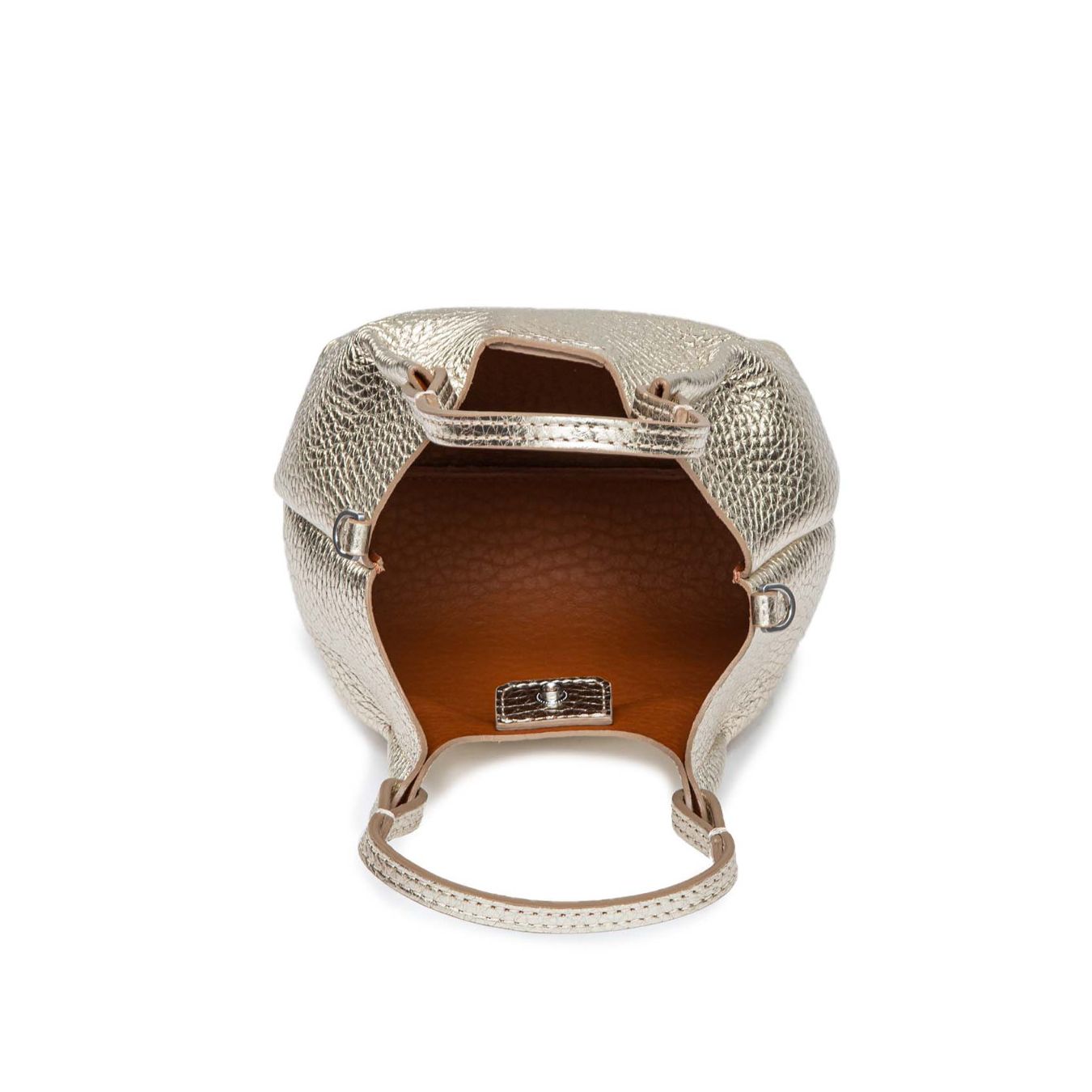 shopper MINI DUA in pelle light gold 