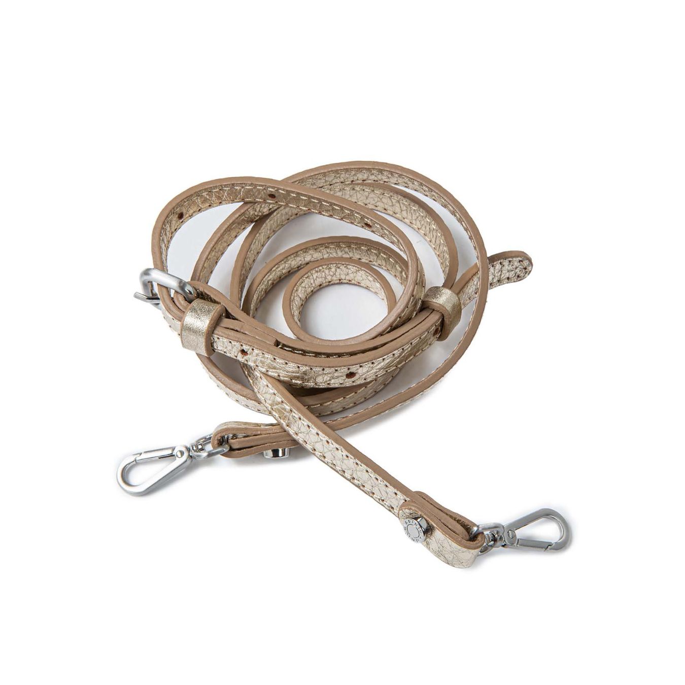 shopper MINI DUA in pelle light gold 