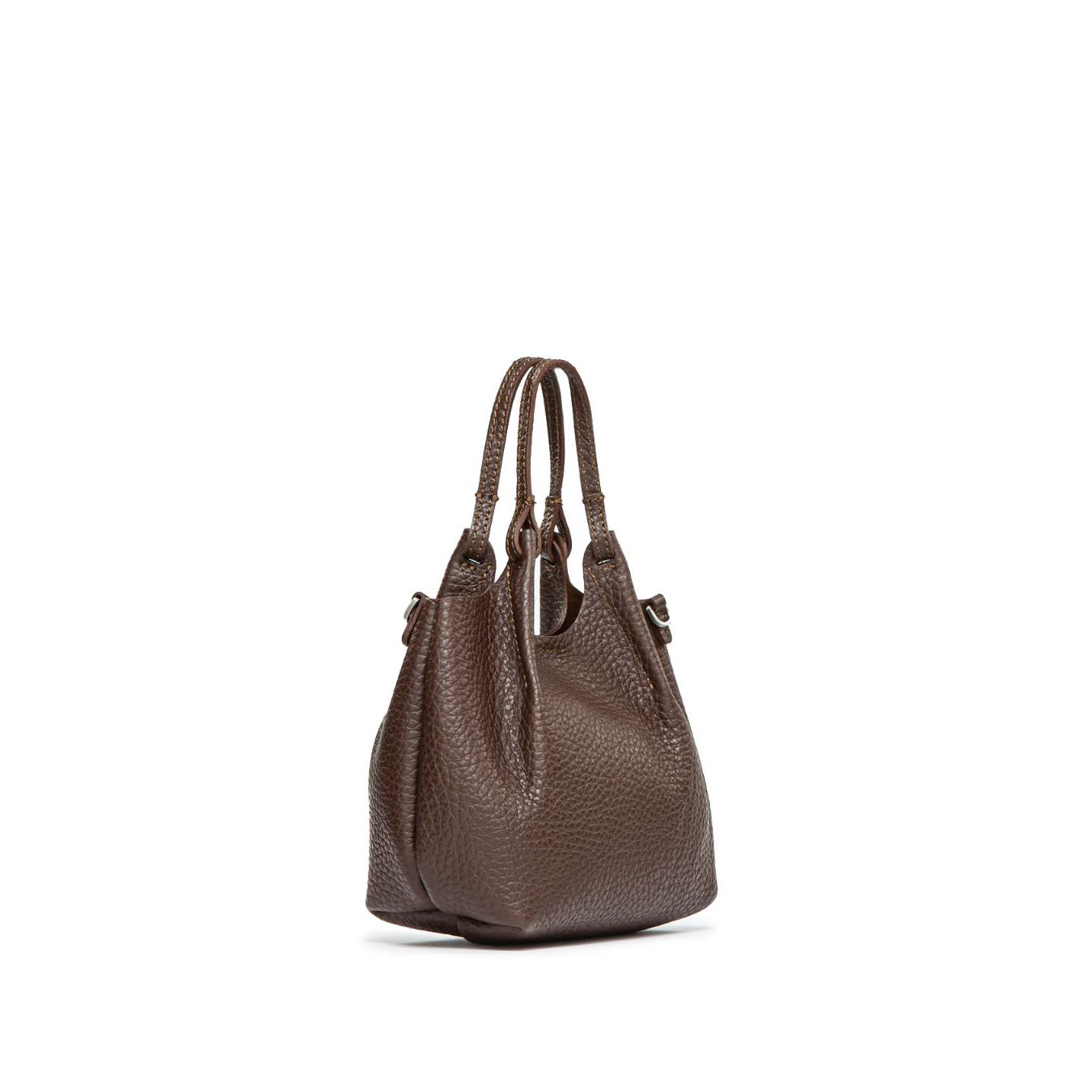 mini shopper DUA in pelle marrone 