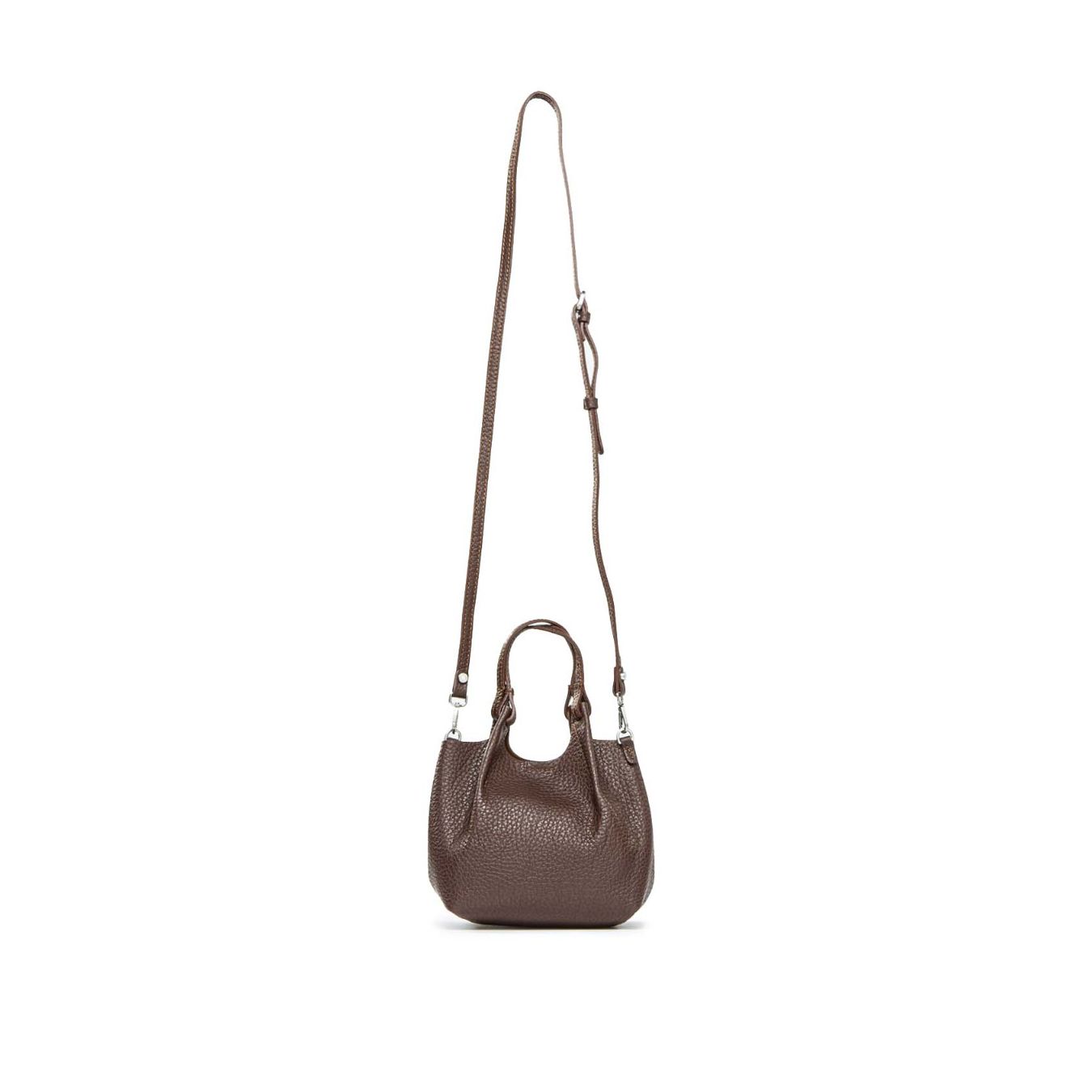 mini shopper DUA in pelle marrone 