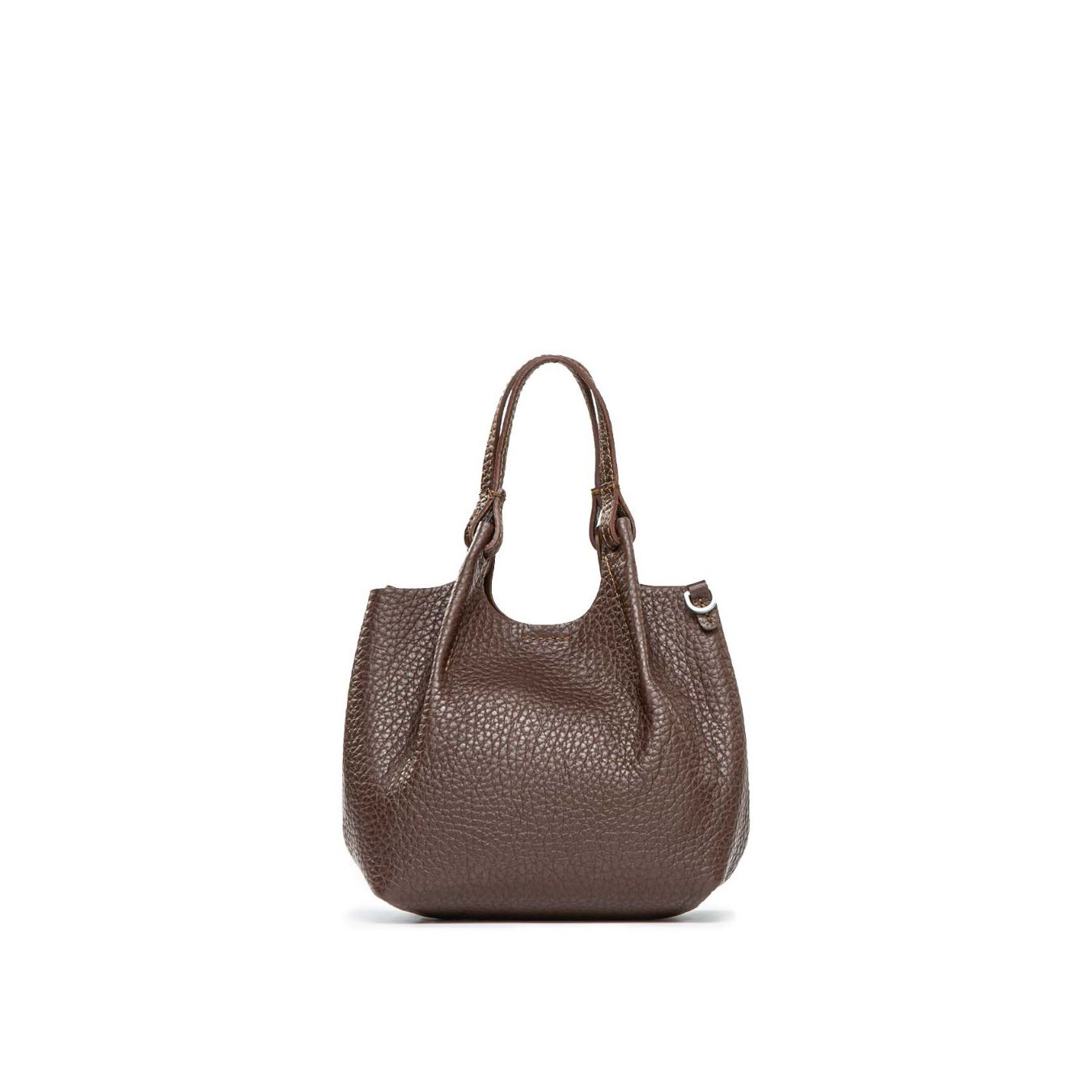 mini shopper DUA in pelle marrone 
