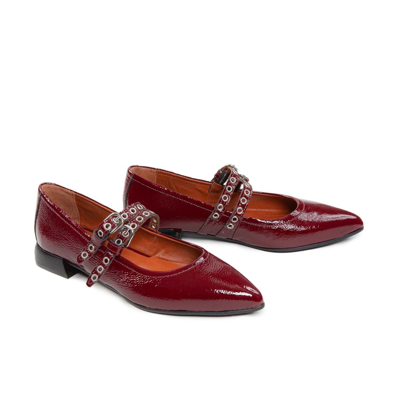 mjus ballerina PORTOFINO in pelle barolo lato