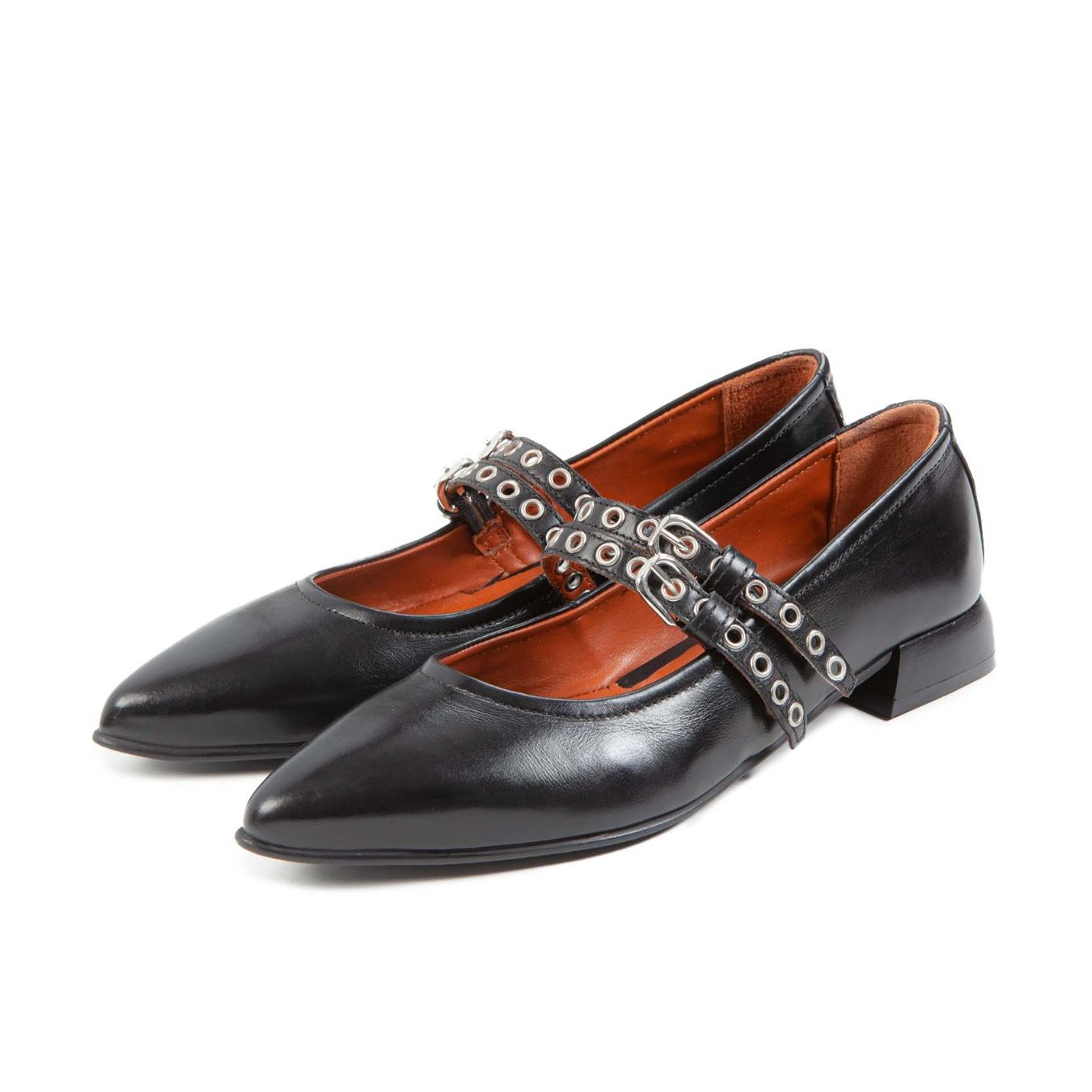 mjus ballerina PORTOFINO in pelle nera lato
