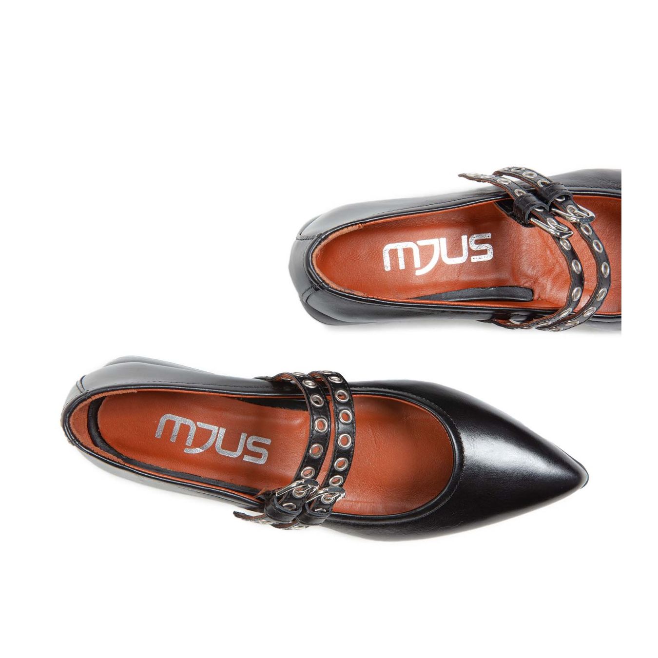 mjus ballerina PORTOFINO in pelle nera sopra