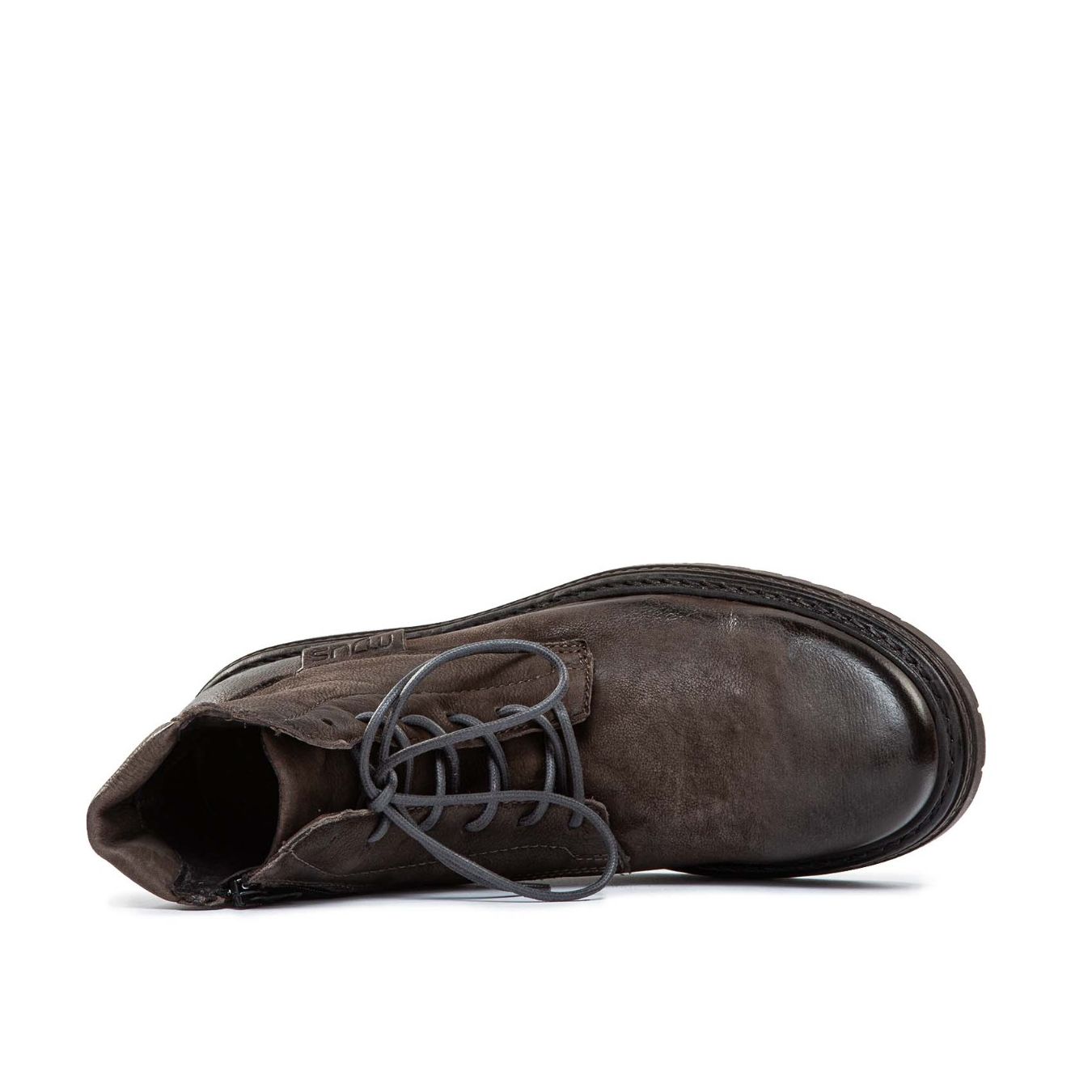 stivaletto con lacci oxford pelle marrone mjus