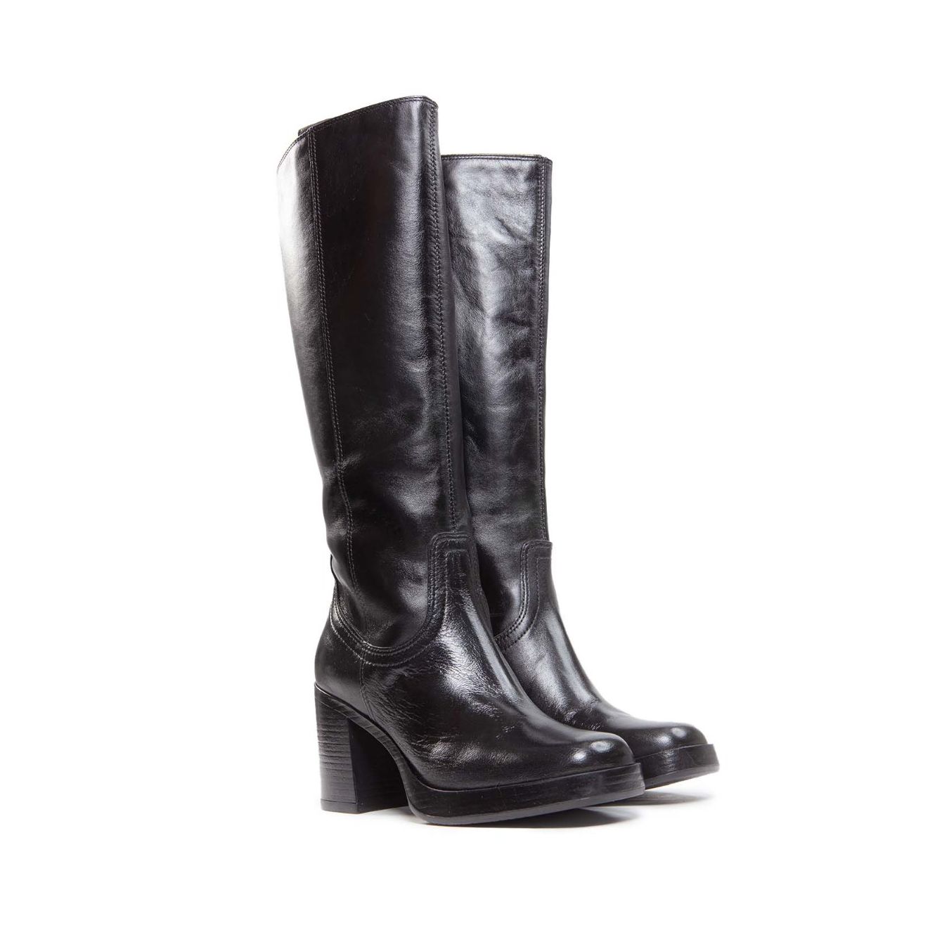 mjus stivali MICAELA in pelle nera donna