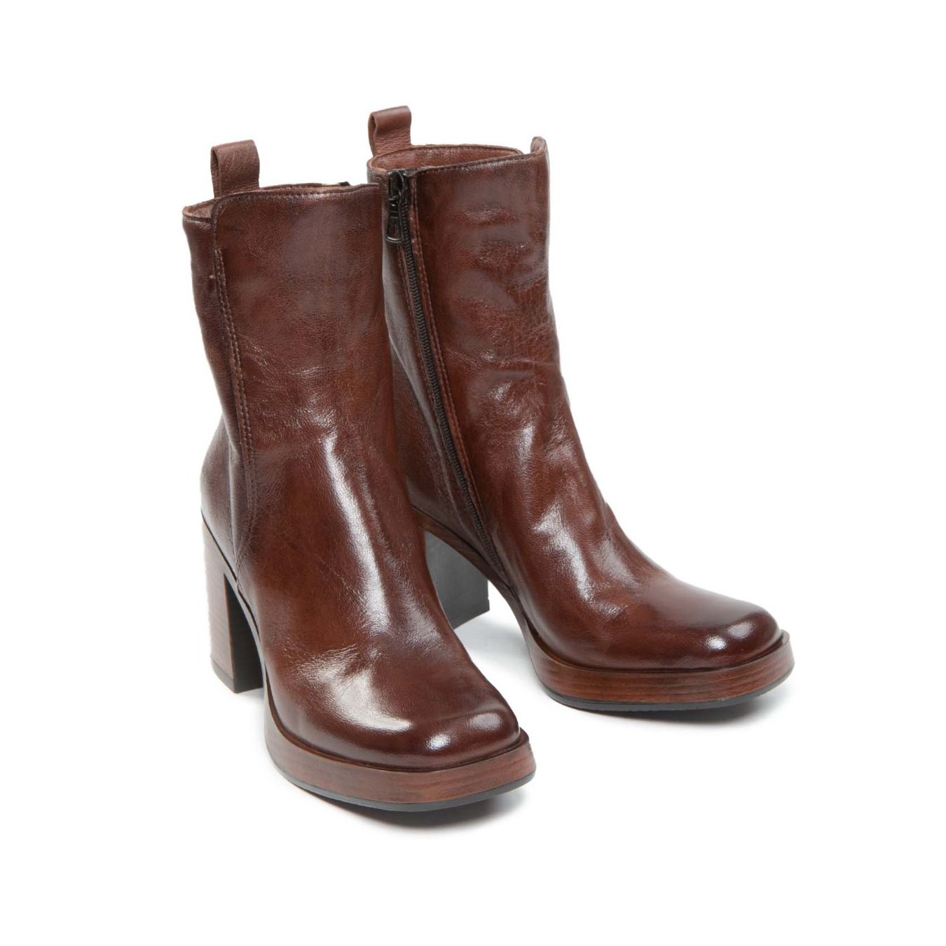 mjus tronchetti MICAELA in pelle chocolate scarpe donna