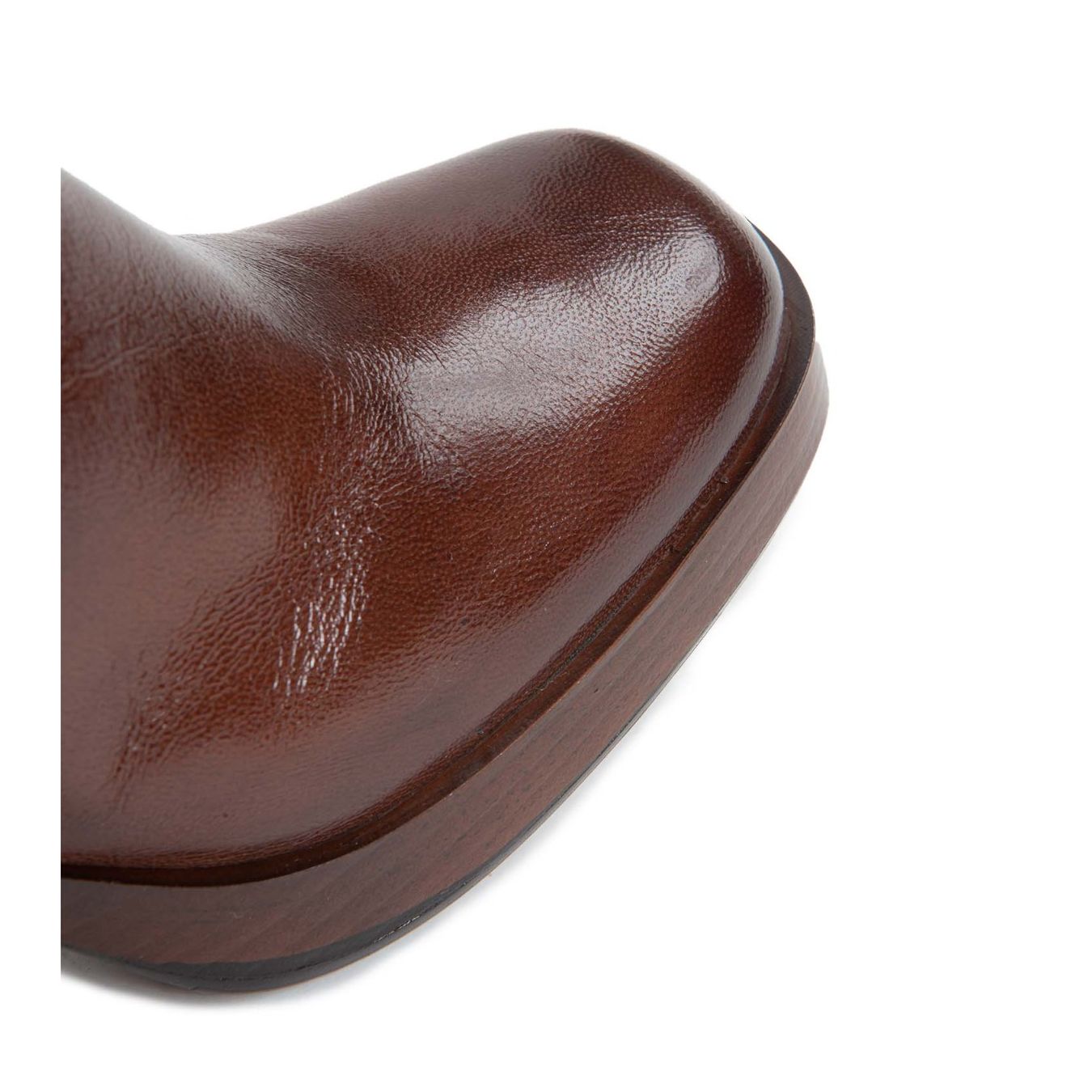 mjus tronchetti MICAELA in pelle chocolate profilo