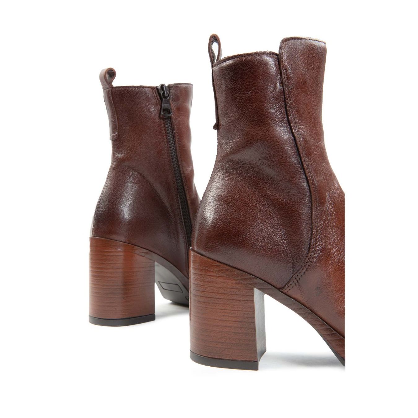 mjus tronchetti MICAELA in pelle chocolate tacco