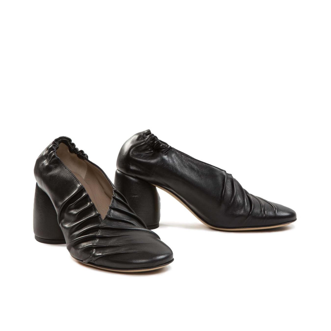 mlo decollete in pelle nera 