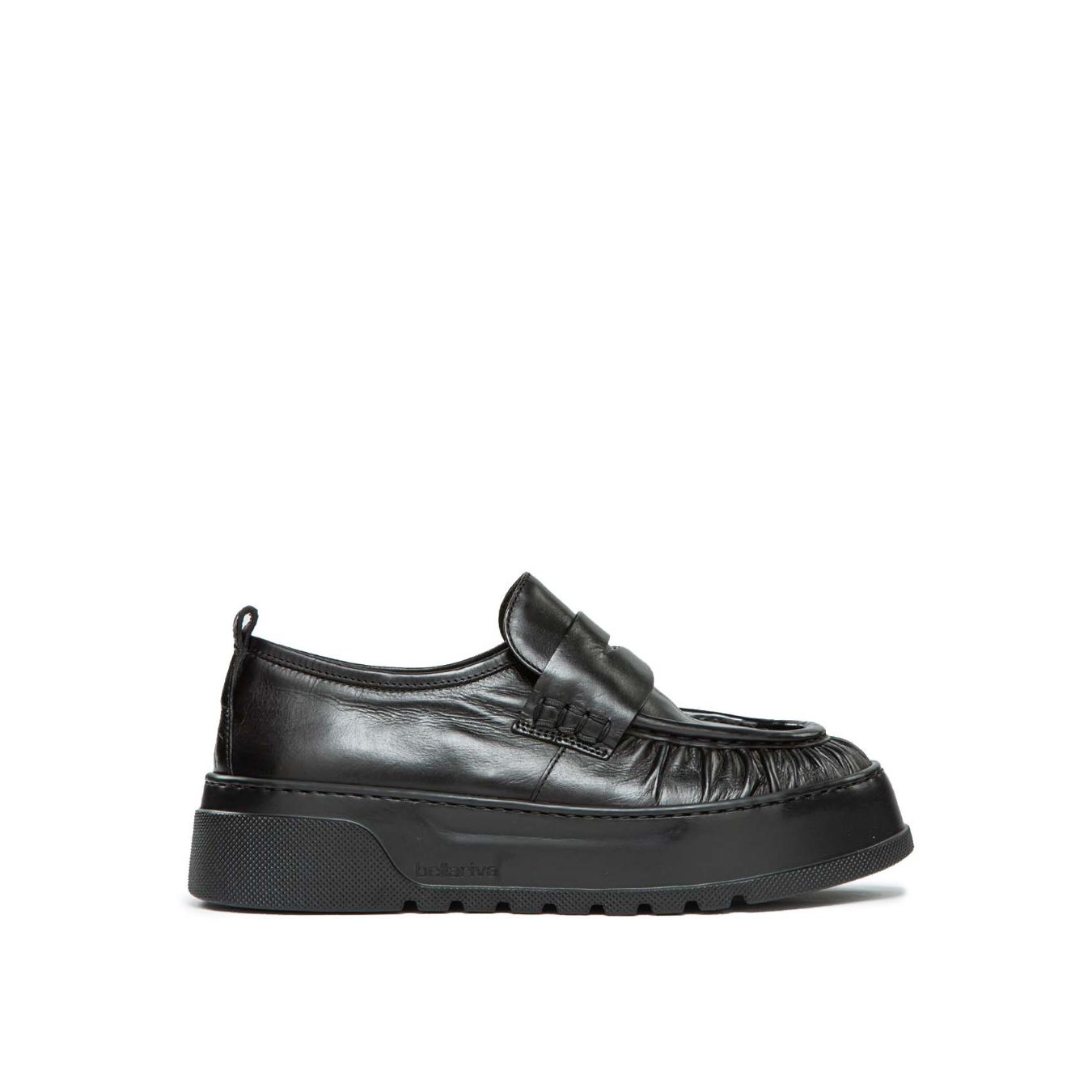 mocassini platform in pelle nera 