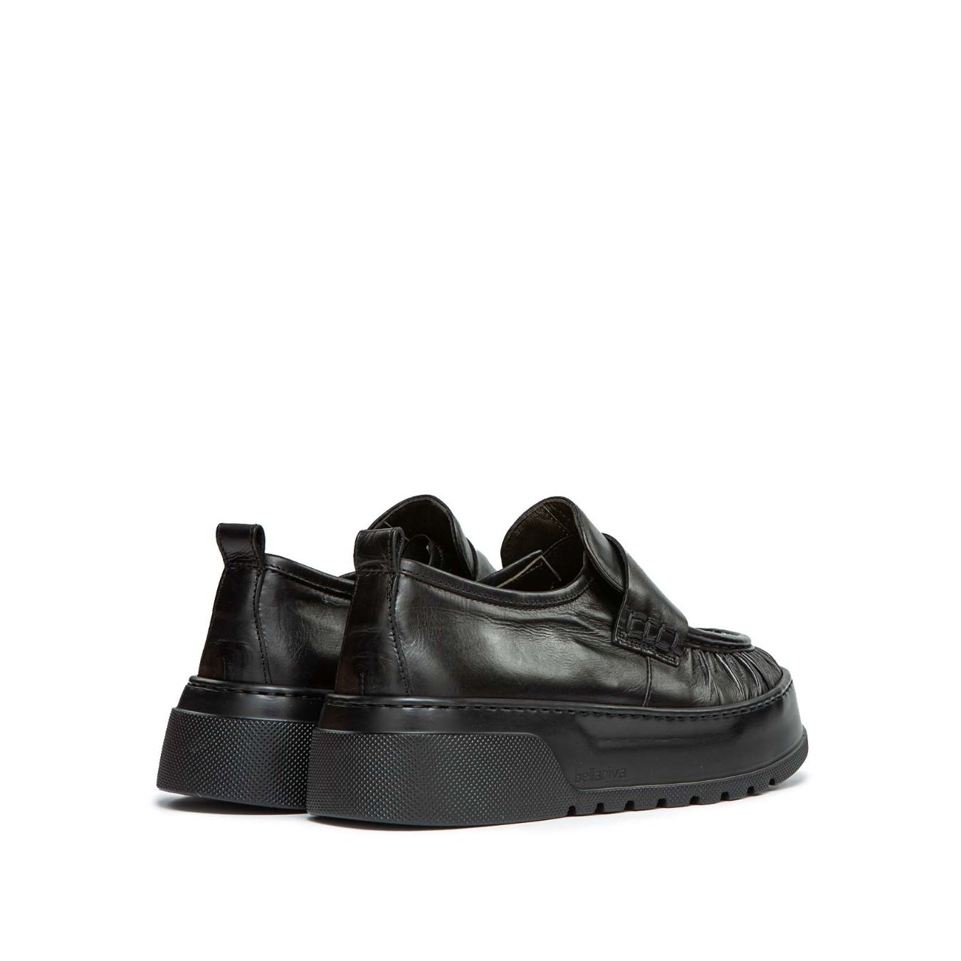 mocassini platform in pelle nera 