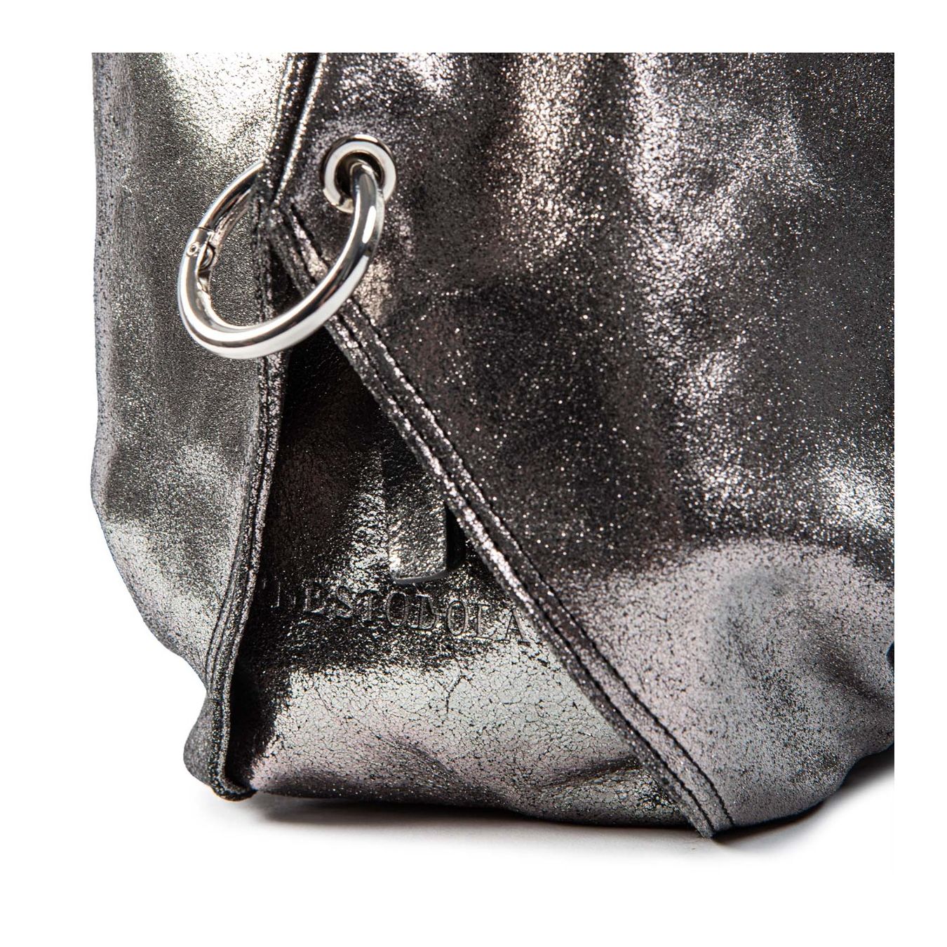 monospalla AMANDA in pelle laminata gancio