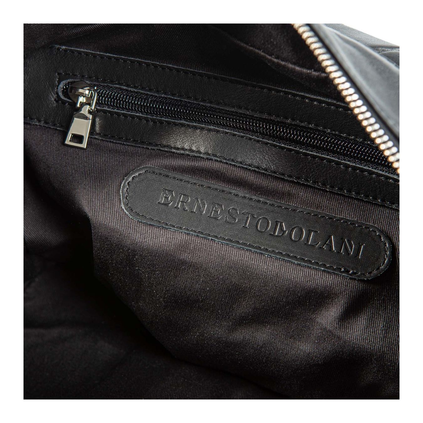 monospalla AMANDA in pelle nera interno