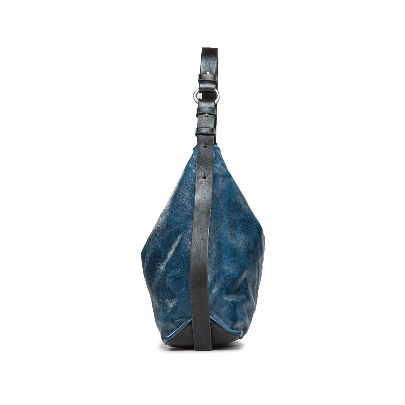 monospalla con spallaccio regolabile in pelle blu