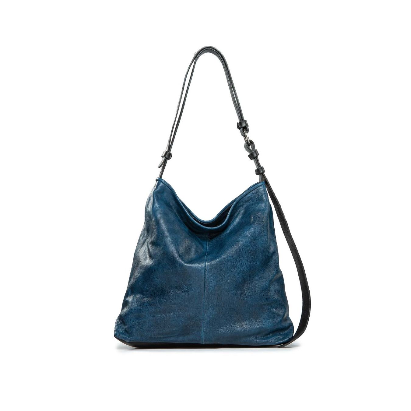 monospalla con spallaccio regolabile in pelle blu