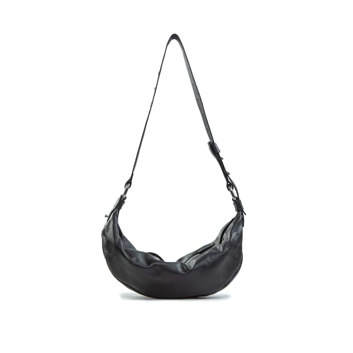 vic matie monospalla regolabile baguette in pelle nera 