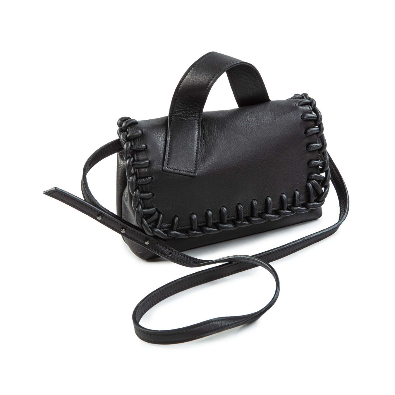 officina naif cartella KATE in pelle nera