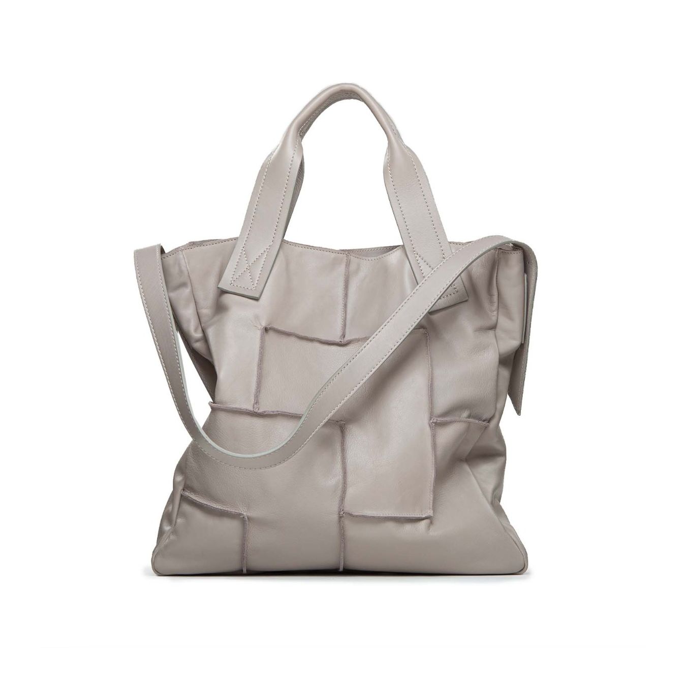 Shopper cindy Cuciture Pizzico Softy Grigio Perla