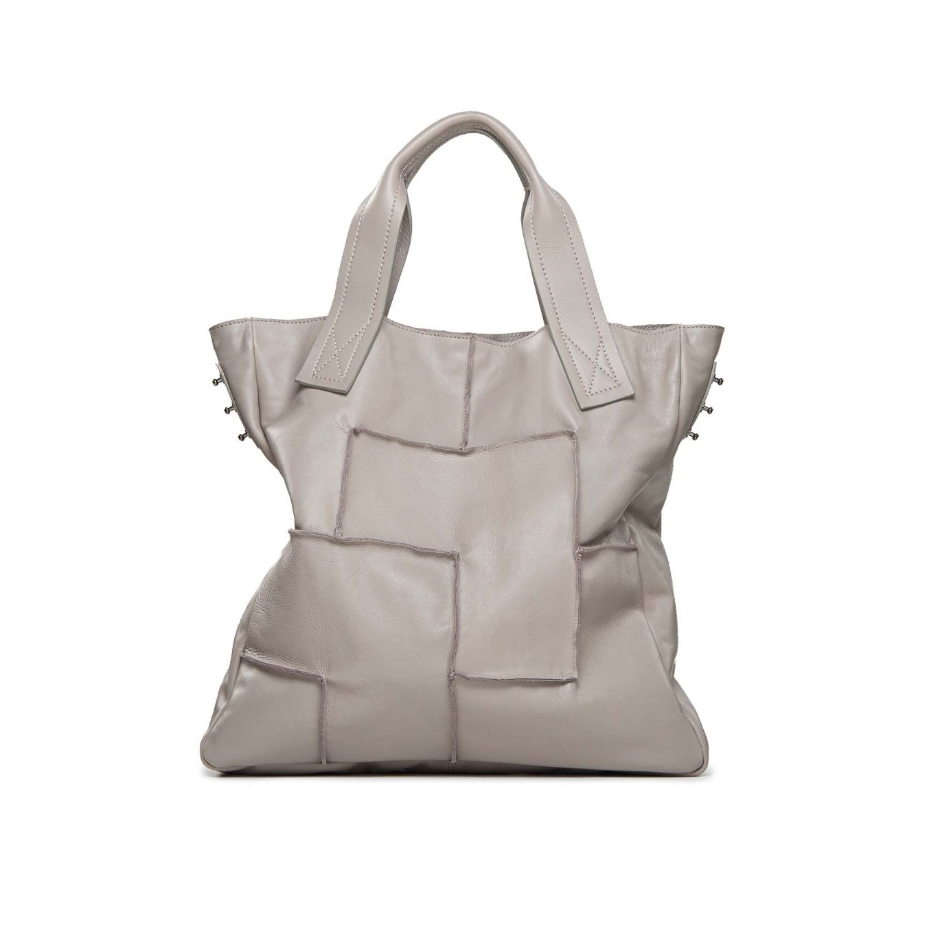 Shopper Cuciture Pizzico Softy Grigio Perla