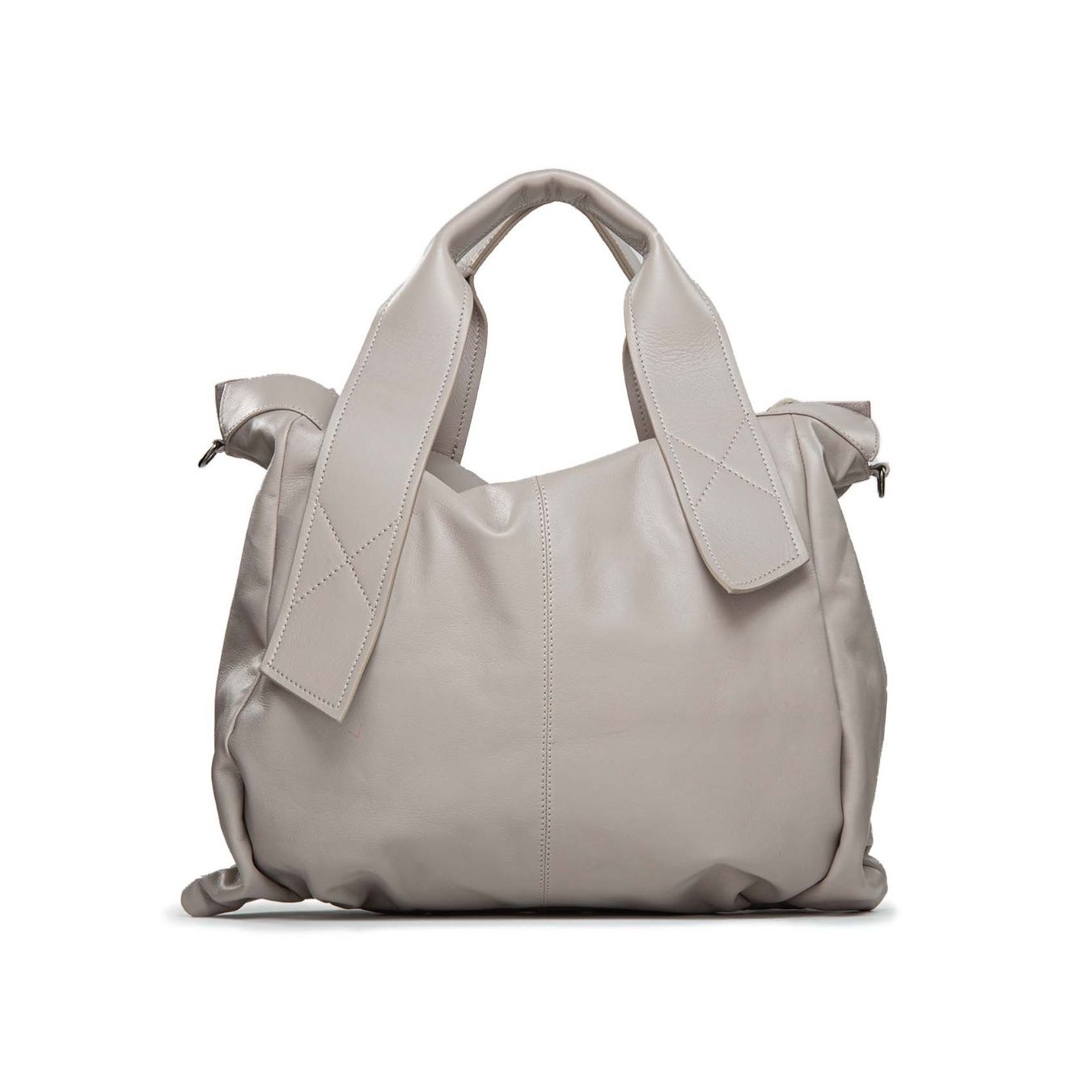 Shopper Impuntatura Centrale Softy Grigio Perla