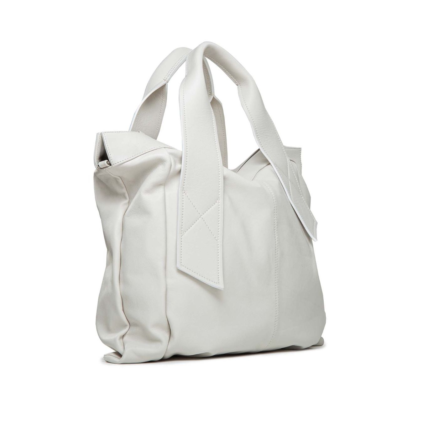 officina naif shopper impuntura centrale softy bianco 