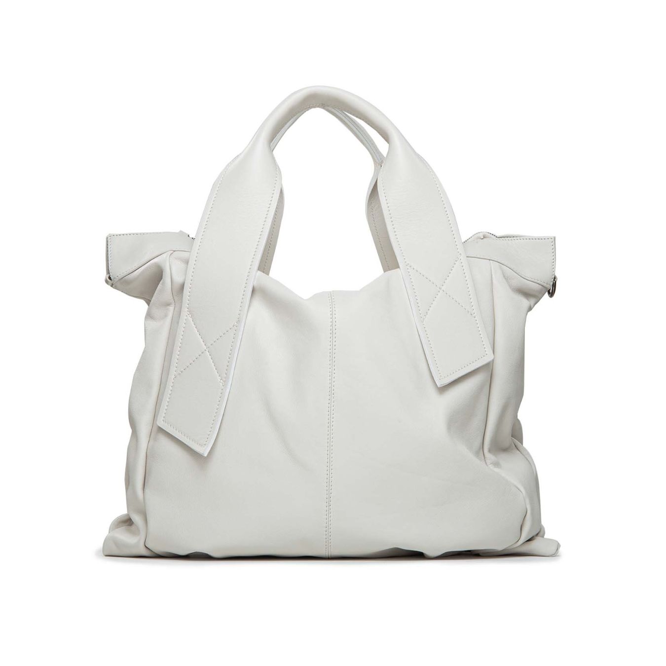 officina naif shopper impuntura centrale softy bianco burro zoe 