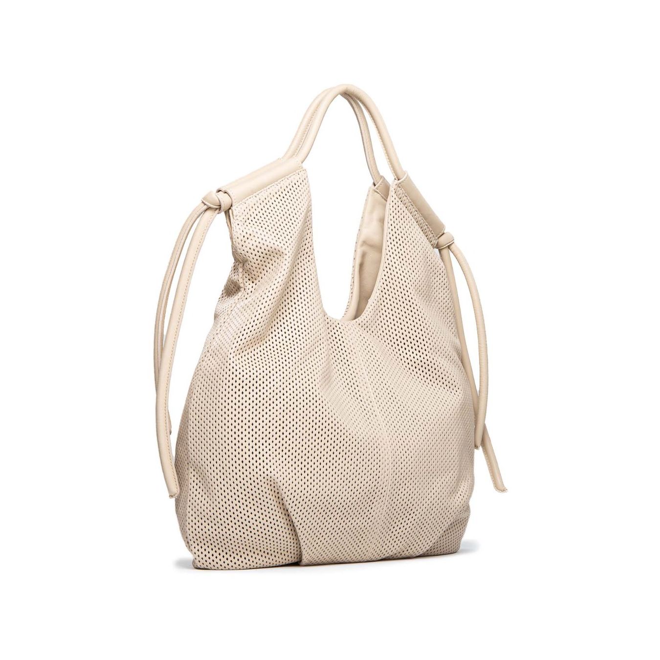 officina naif shopper KAREN in pelle forata corda lato