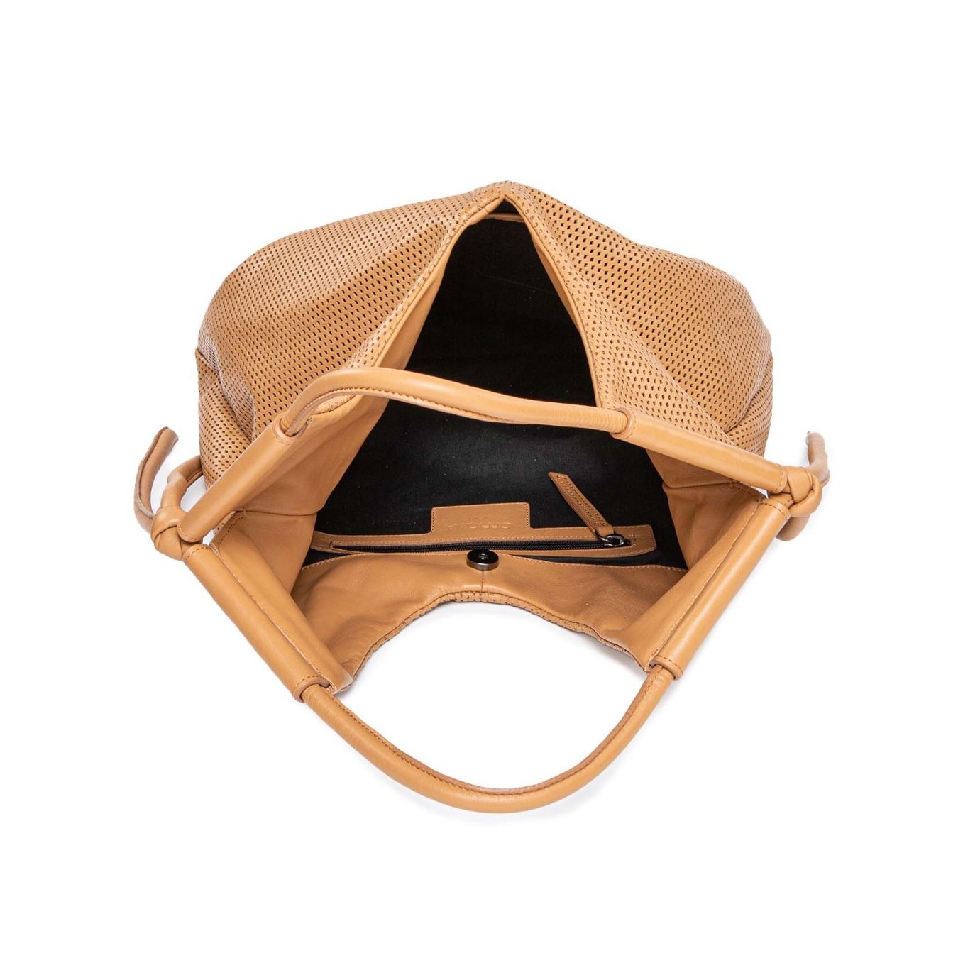 officina naif shopper KAREN in pelle forata mandorla interno
