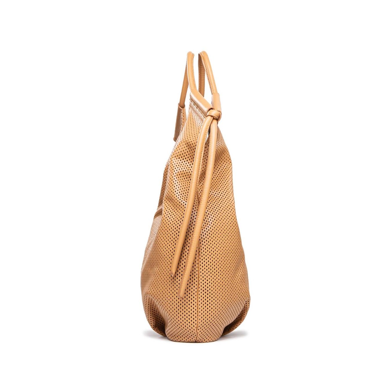officina naif shopper KAREN in pelle forata mandorla profilo