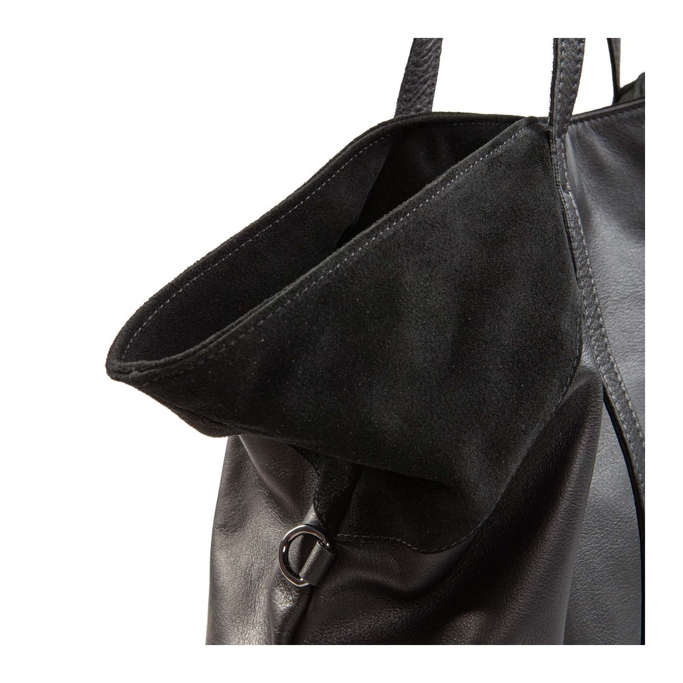 shopper CAMILLA SOFTY nera dettaglio camoscio