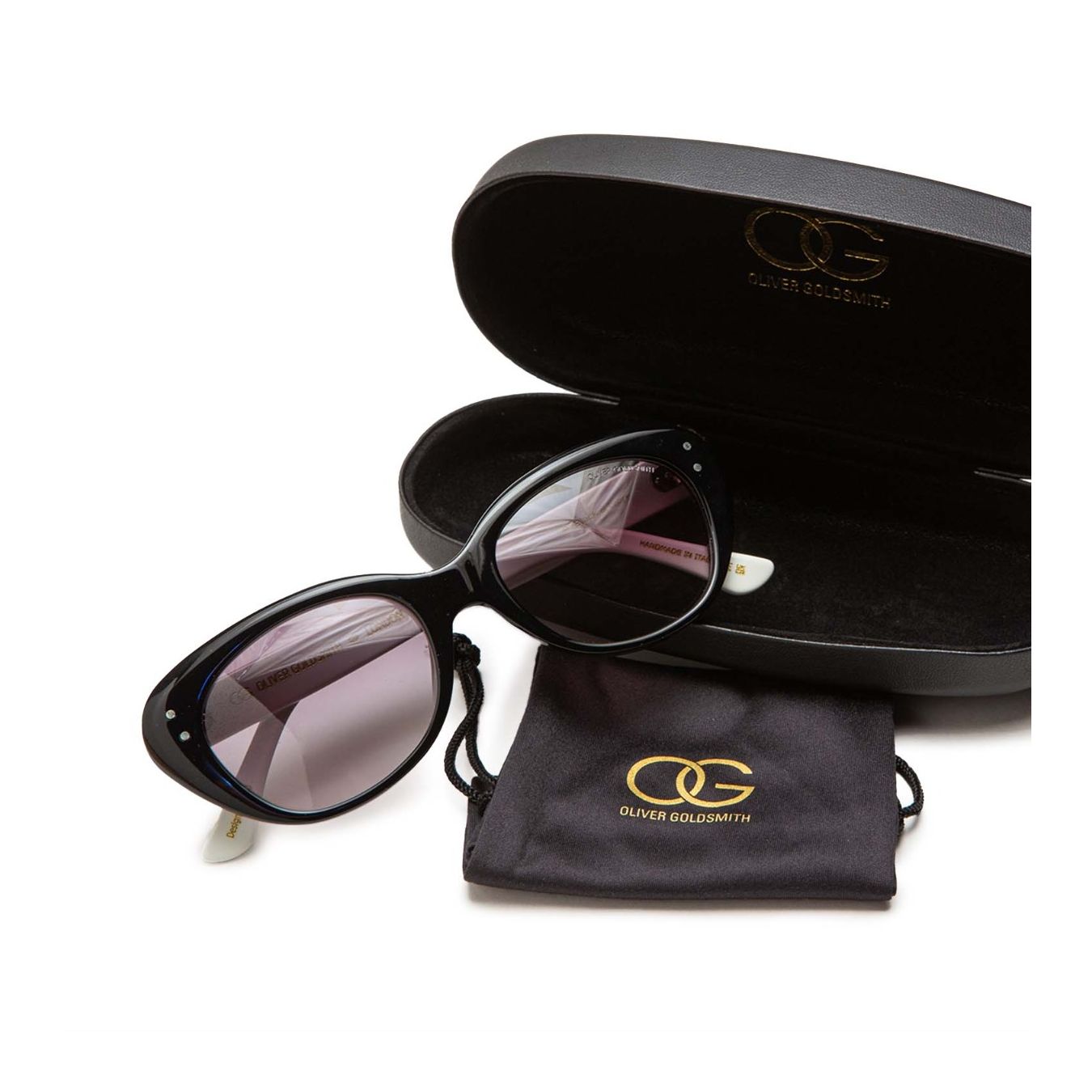 oliver goldsmith occhiale SOPHIA bianco e nero custodia