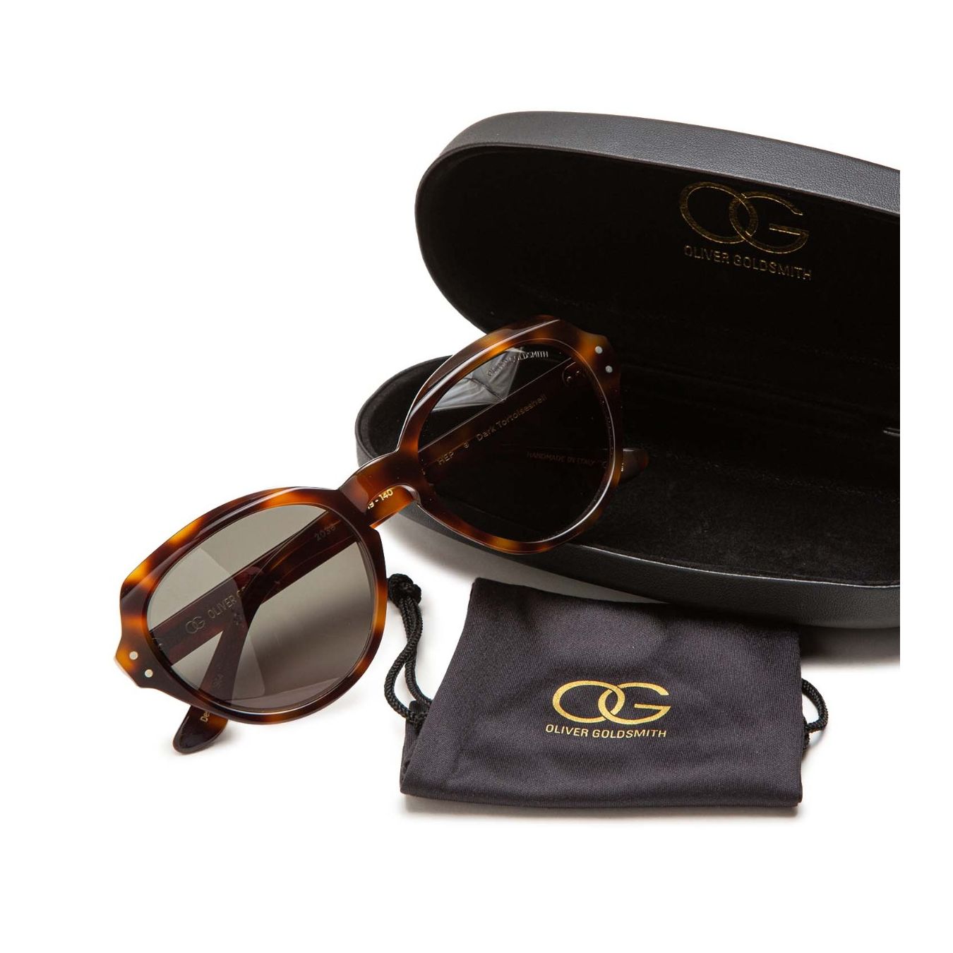 oliver goldsmith occhiali HEP8 tartarugati custodia