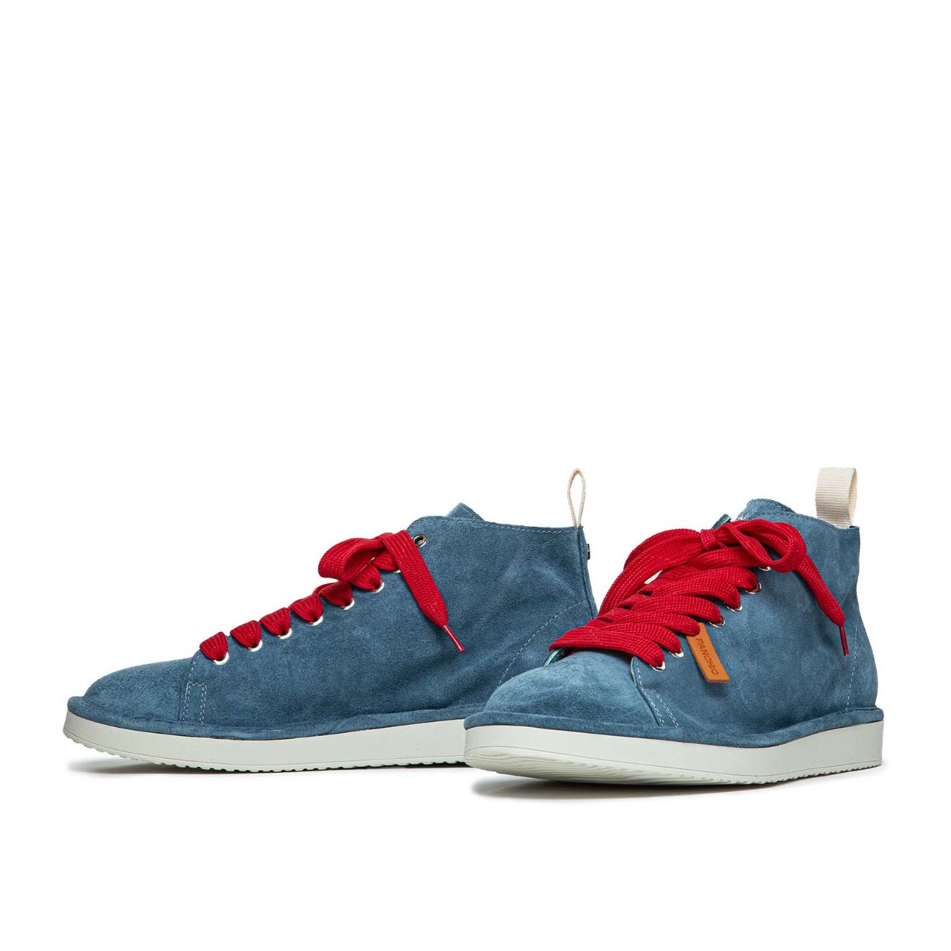 panchic uomo sneakers caviglia azzurro lacci rossi 