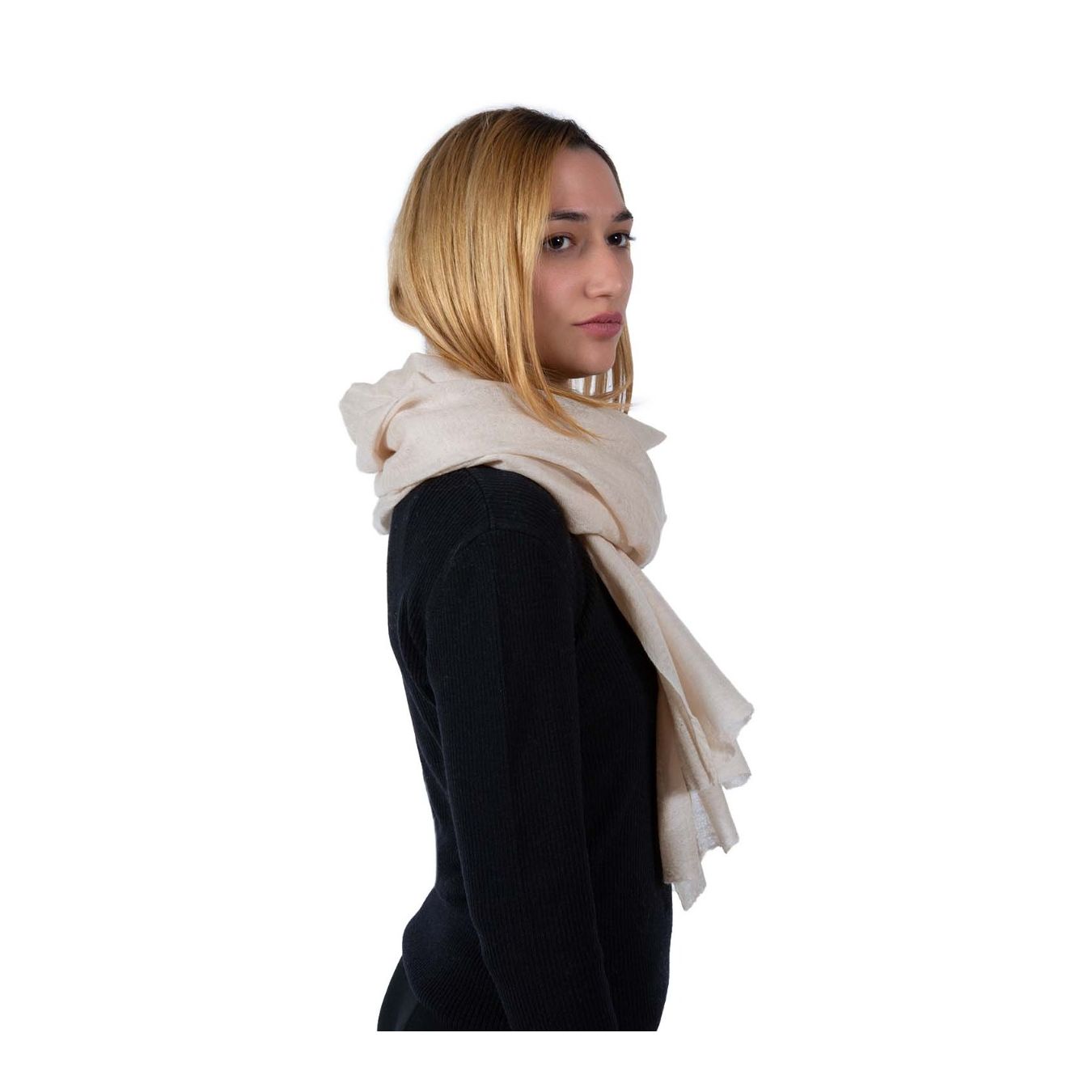 pashmina beige lana e cashmere