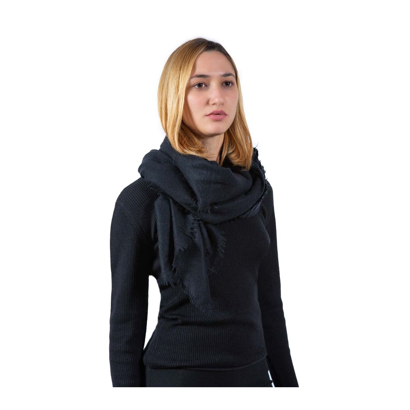 sciarpa cashmere nera