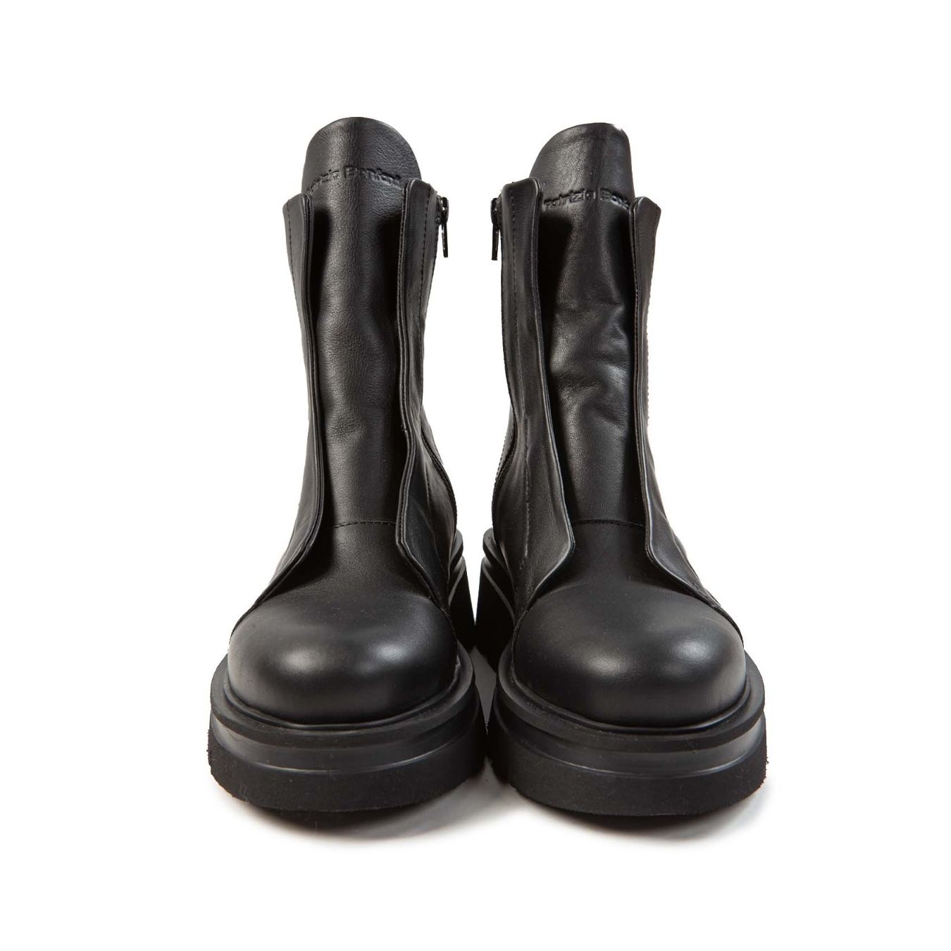 bonfanti biker NORIKO NO LACE in pelle nera davanti