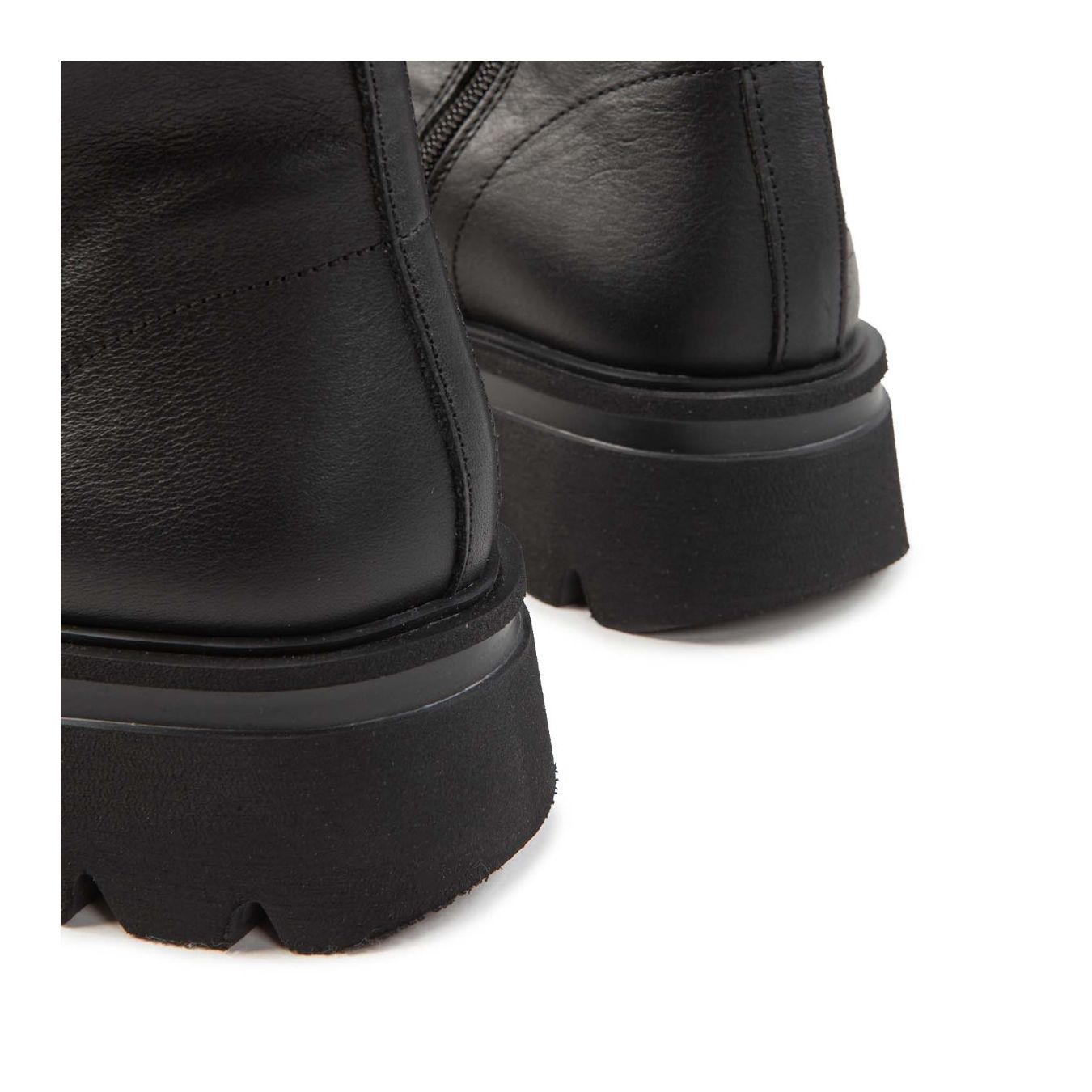 bonfanti biker NORIKO NO LACE in pelle nera  dietro
