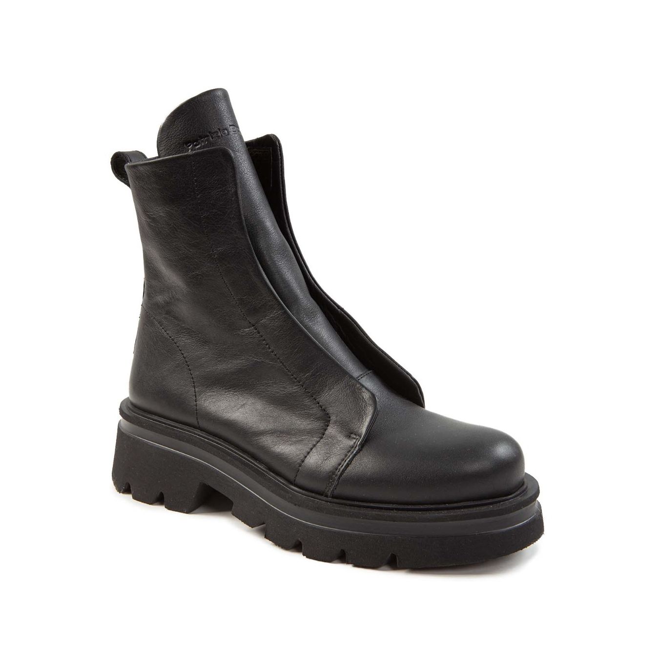 bonfanti biker NORIKO NO LACE in pelle nera lato
