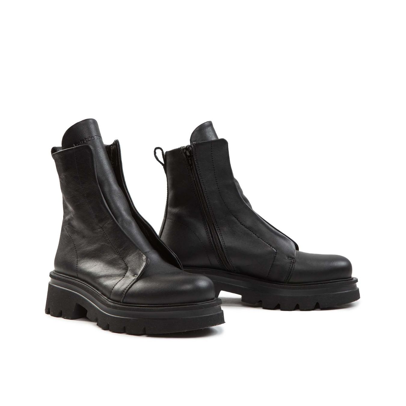 bonfanti biker NORIKO NO LACE in pelle nera 