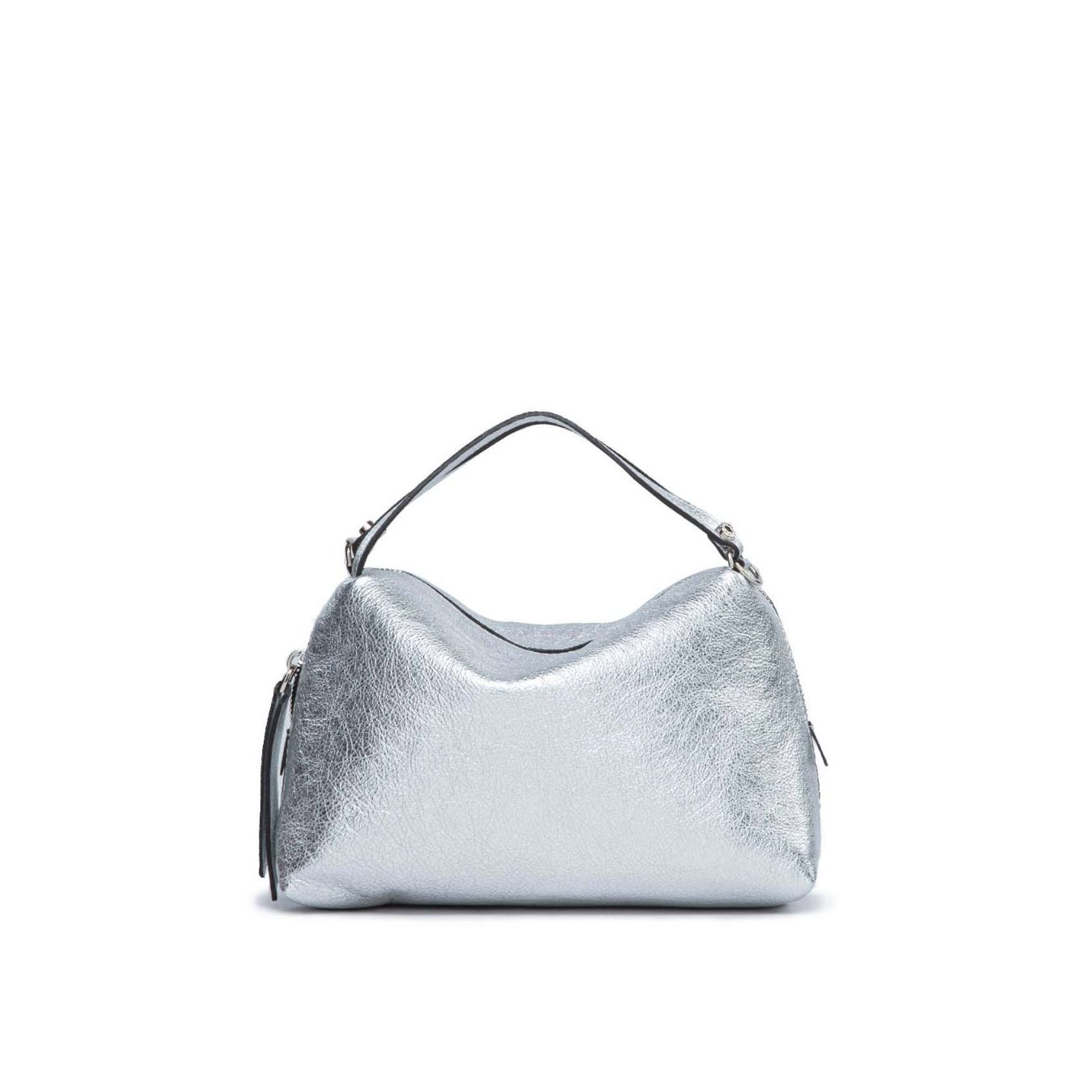 pochette alifa in pelle argentata