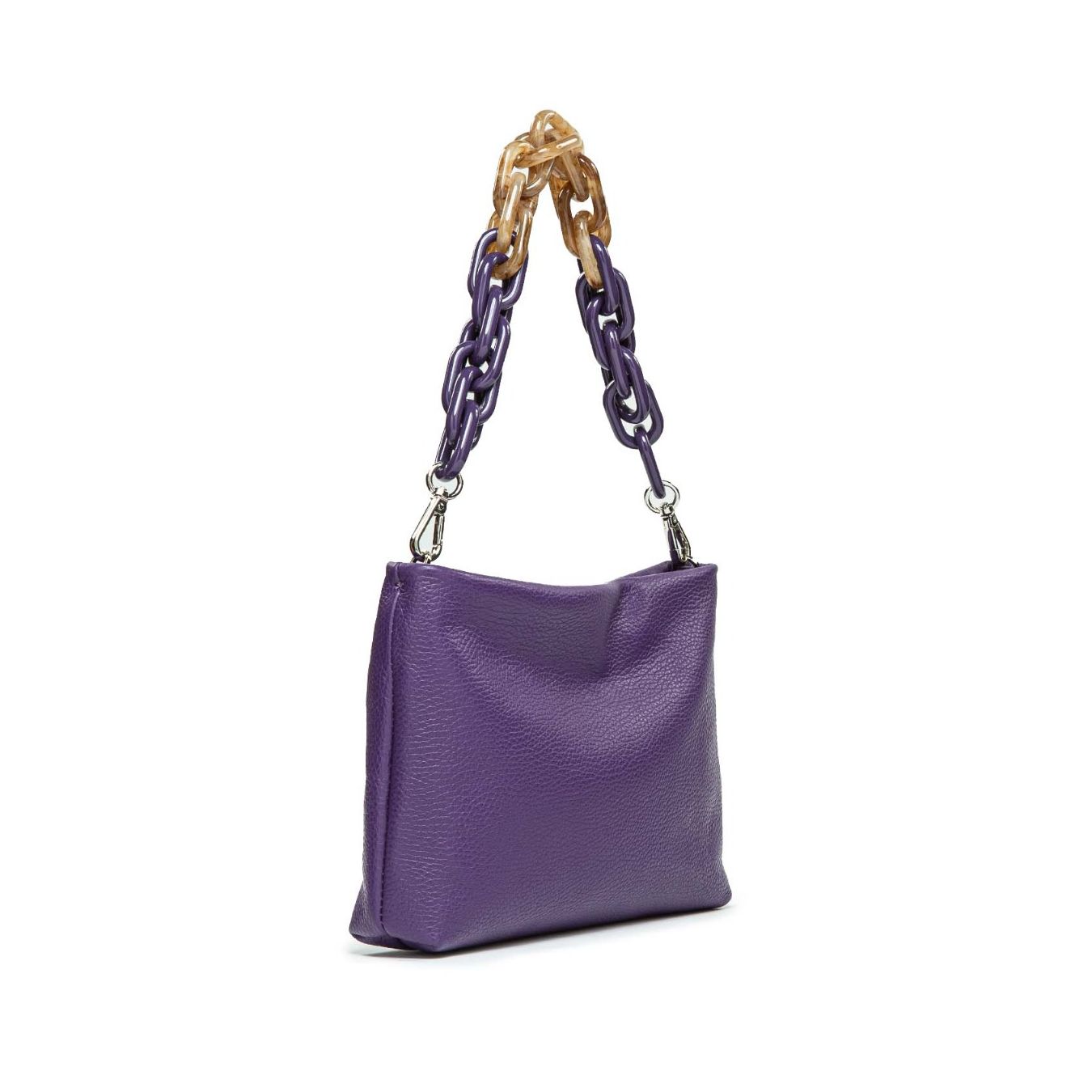 clutch in pelle viola chiarini