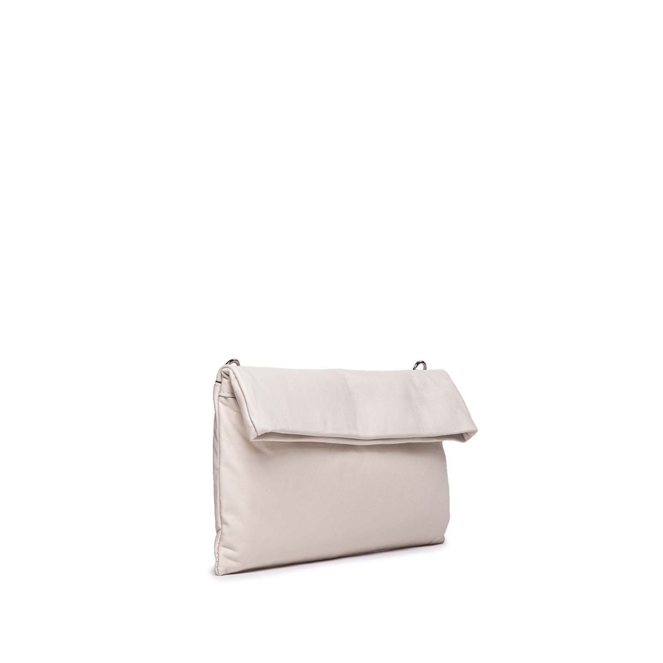 clutch piatta in pelle bianca gianni chiarini